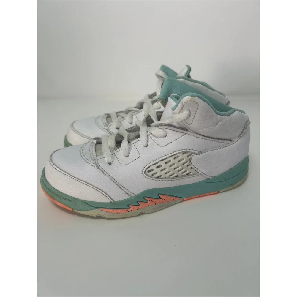 Nike Air Jordan Retro 5 (TD) 'White Light' Sneakers Toddler Size 10C‎ 725172-100